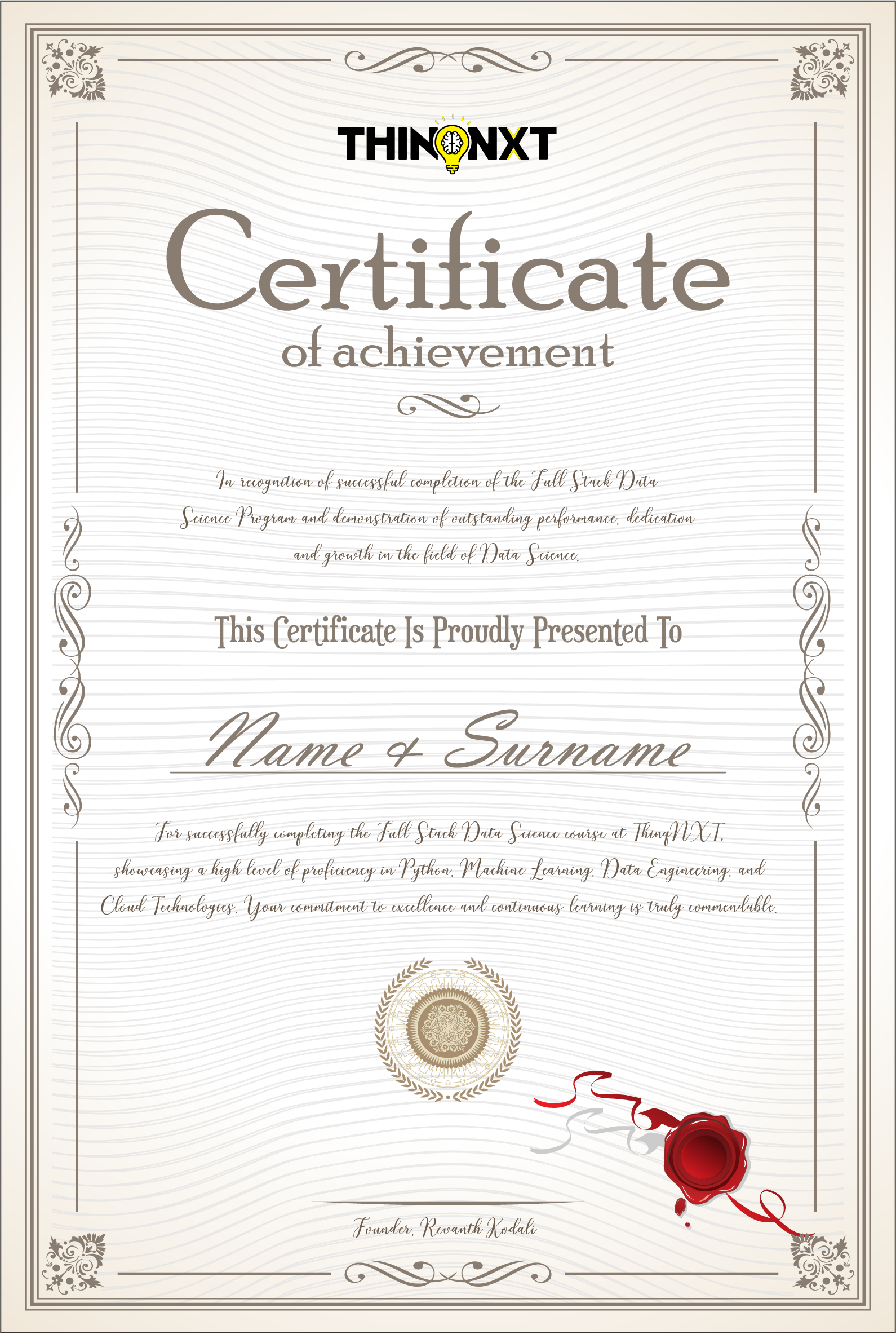 thinqnxt certificate